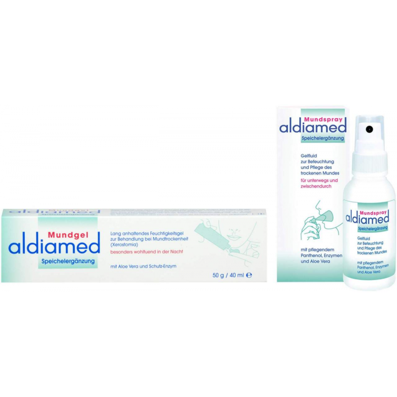Aldiamed Mundgel zur Speichelergänzung 50 g + Mundspray zur Speichelergänzung 50 ml