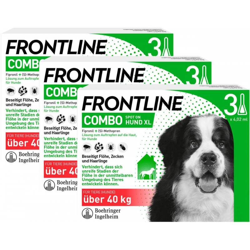 Frontline Combo Spot on Hund XL 40-60 kg 3 x 3 Pipetten