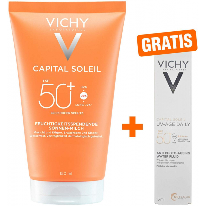 Vichy Capital Soleil Sonnenschutz-Milch LSF 50+ 150 ml + gratis Capital Soleil Daily LSF50+ 15 ml