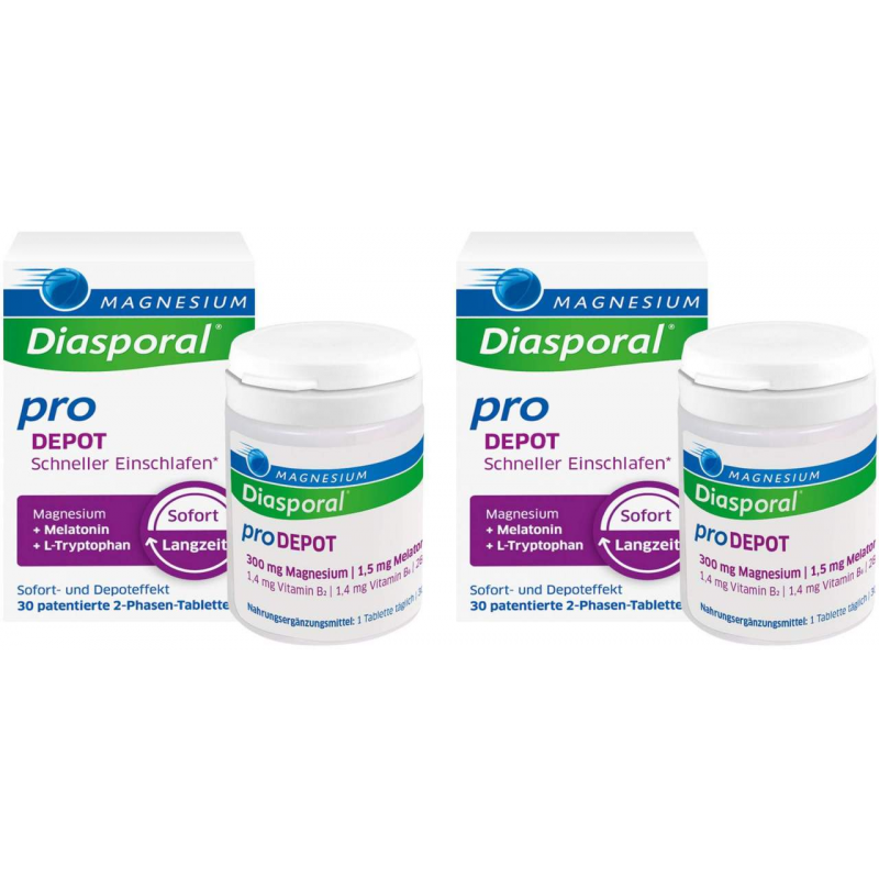 Magnesium Diasporal pro Depot Schneller Einschlafen 2 x 30 Tabletten