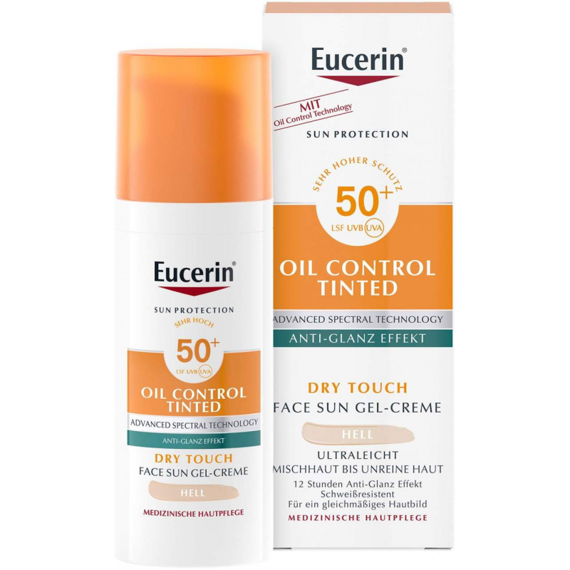 Eucerin Sun Oil Control Face Fluid Getönt (Hell) LSF 50 50 ml