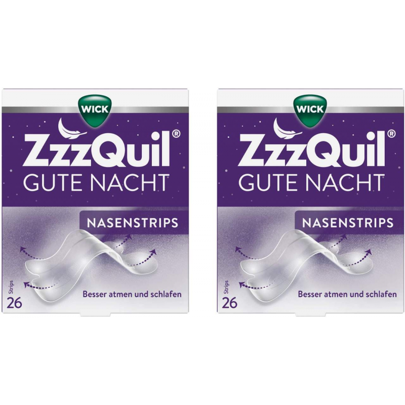 WICK ZzzQuil Gute Nacht Nasenstrips 2 x 26 Stück