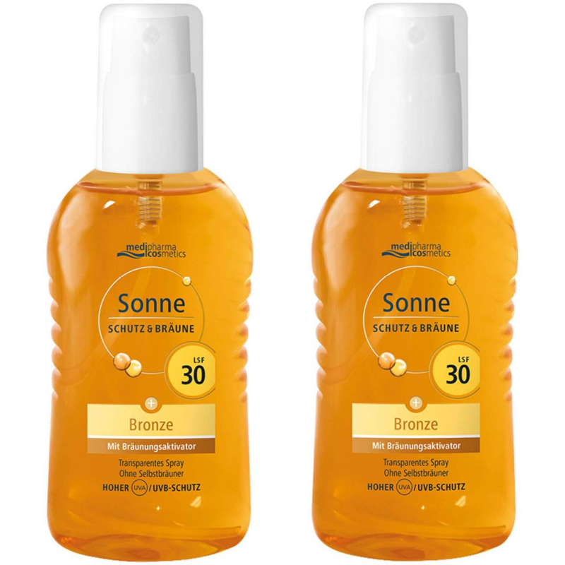medipharma cosmetics Sonne Schutz & Bräune Bronze LSF 30 2 x 200 ml Pumpspray