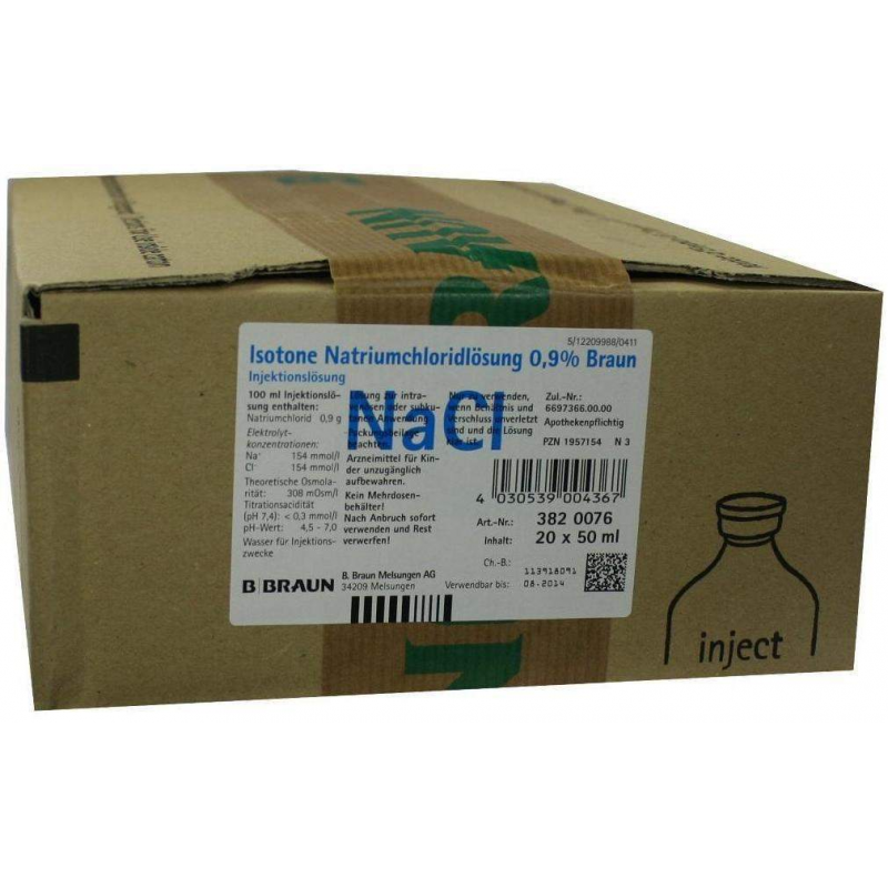 Kochsalzlösung Isotone Natriumchloridlösung 0,9% 20 X 50 Ml...