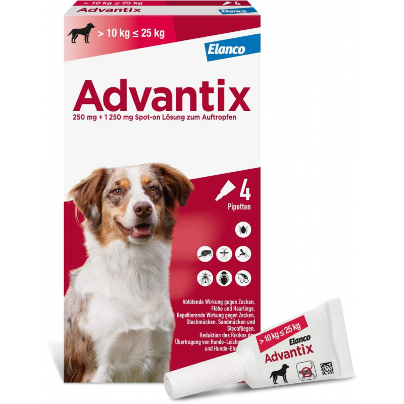 Advantix Spot-On Hund 10-25 kg 4 x 2,5 ml Lösung