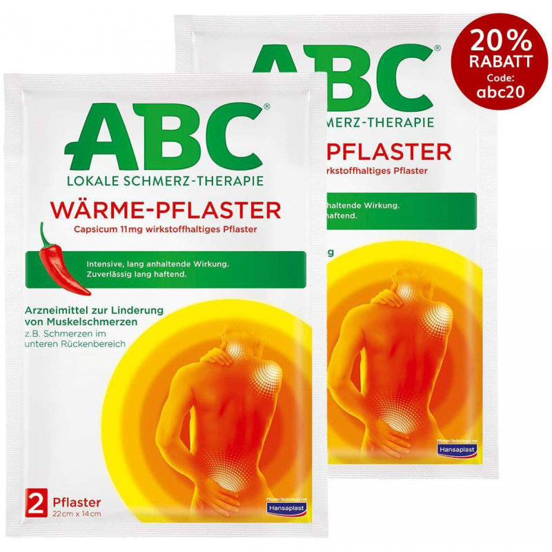 Hansaplast med ABC Wärme Pflaster Capsicum 2 x 2 Stück
