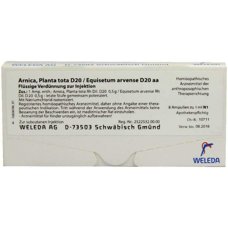 Weleda Arnica,planta Tota D20 Equisetum Arvense D20 Aa