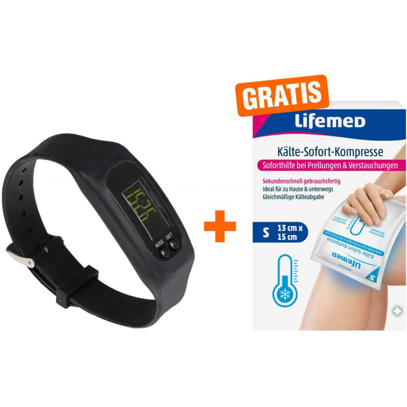 Vital Comfort Fitness-Armband Schwarz 1 Stück + gratis Kälte-Sofort-Kompresse