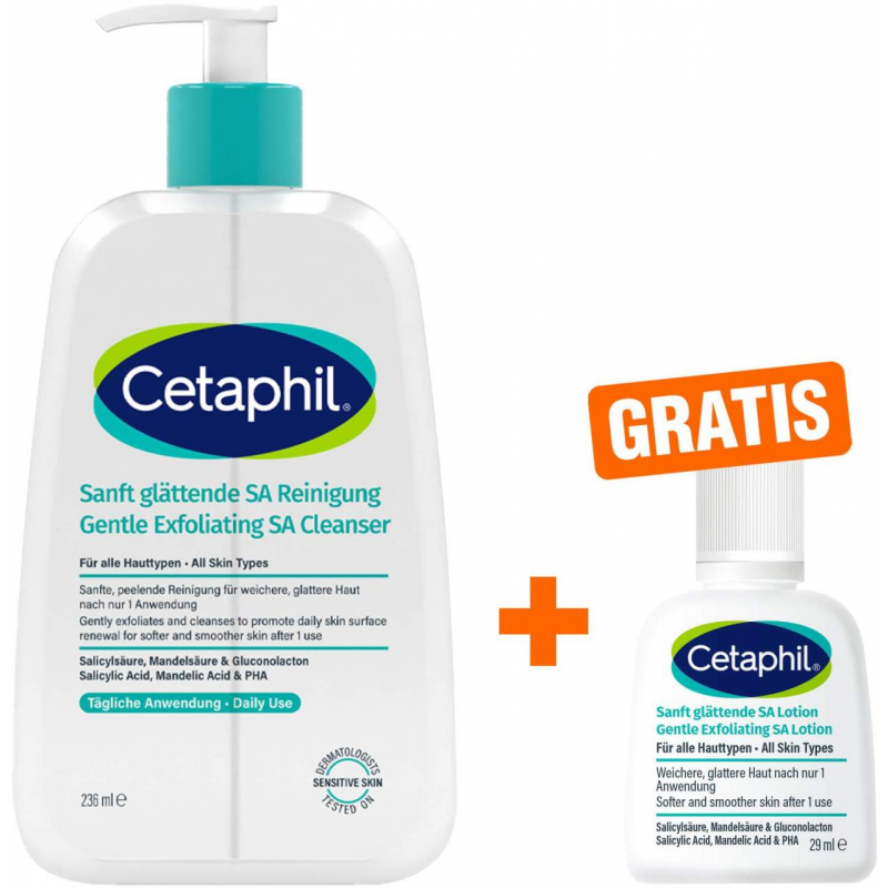 Cetaphil Sanft glättende SA Reinigung 236 ml + gratis Cetaphil Sanft glättende SA Lotion 29 ml