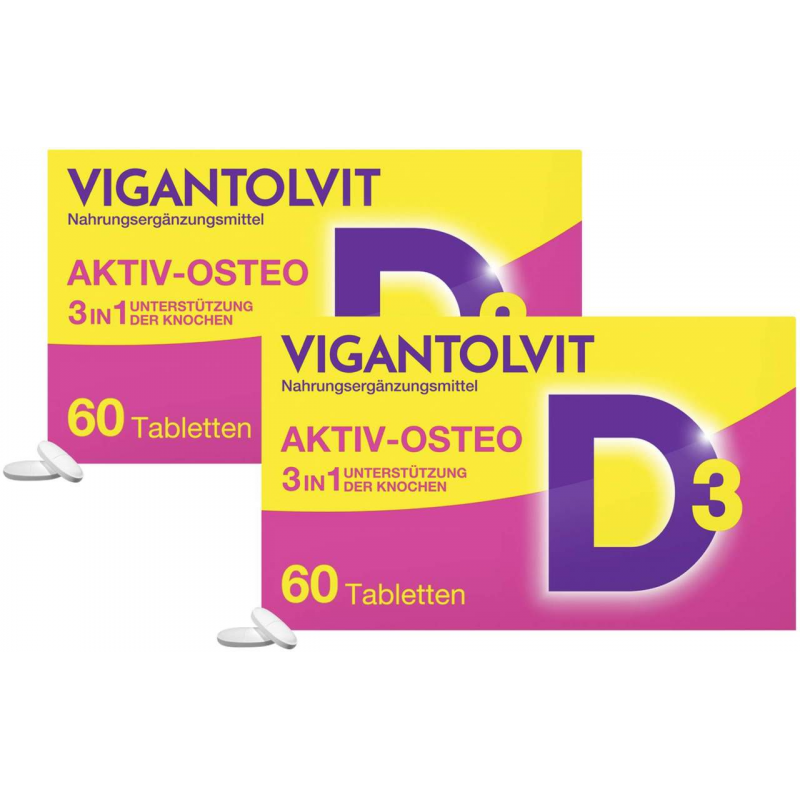 Vigantolvit Vitamin D3, K2 und Calcium 2 x 60 Filmtabletten