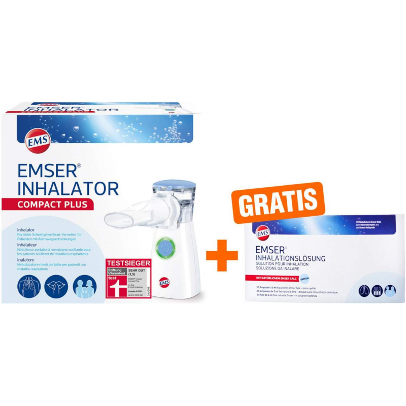 Emser Inhalator Compact Plus 1 Stück + gratis Emser Inhalationslösung 20 x 5 ml