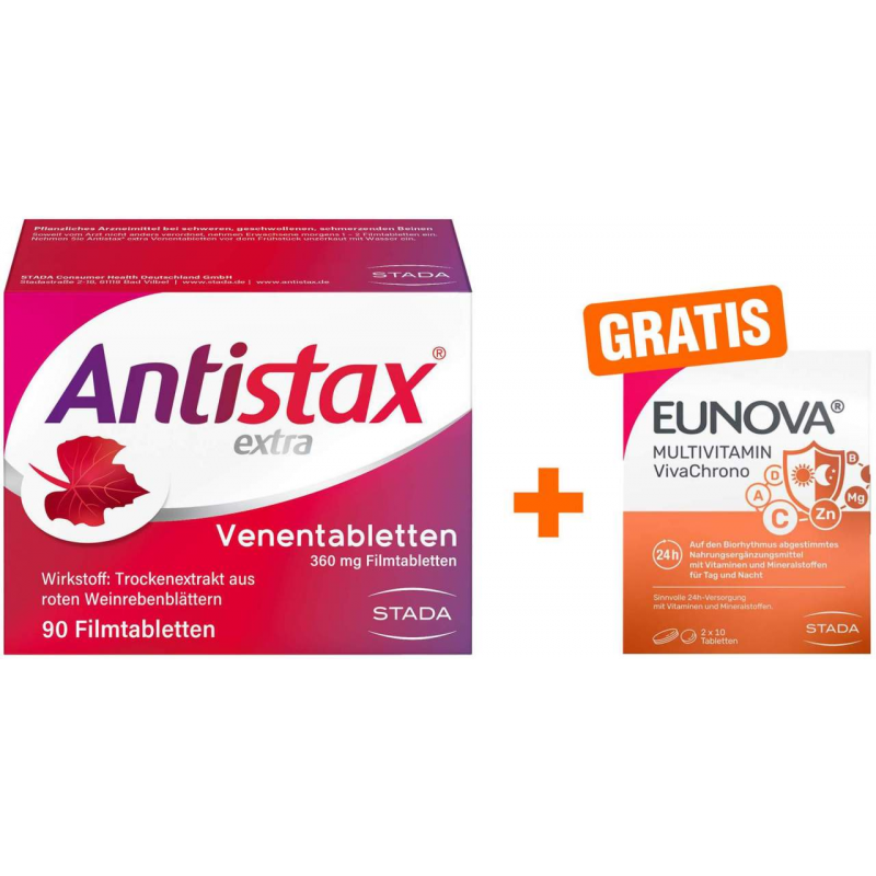 Antistax extra 90 Filmtabletten + gratis Eunova VivaChrono 2 x 10 Tabletten