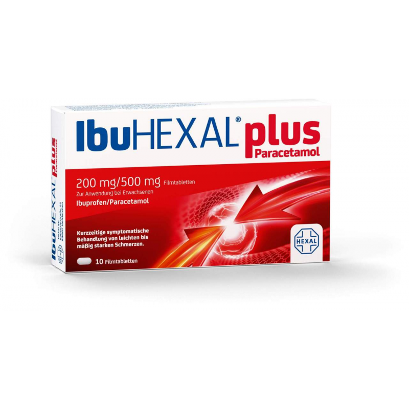 IbuHEXAL plus Paracetamol 200 mg - 500 mg 10 Filmtabletten