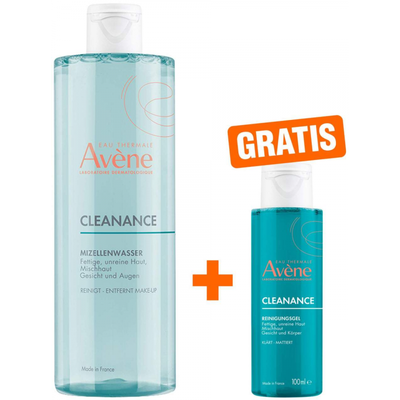 Avene Cleanance Mizellenwasser 400 ml + gratis Avene Cleanance Reinigungsgel 100 ml
