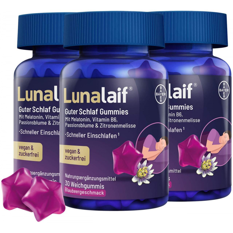 Lunalaif Guter Schlaf Gummies 3 x 30 Stück