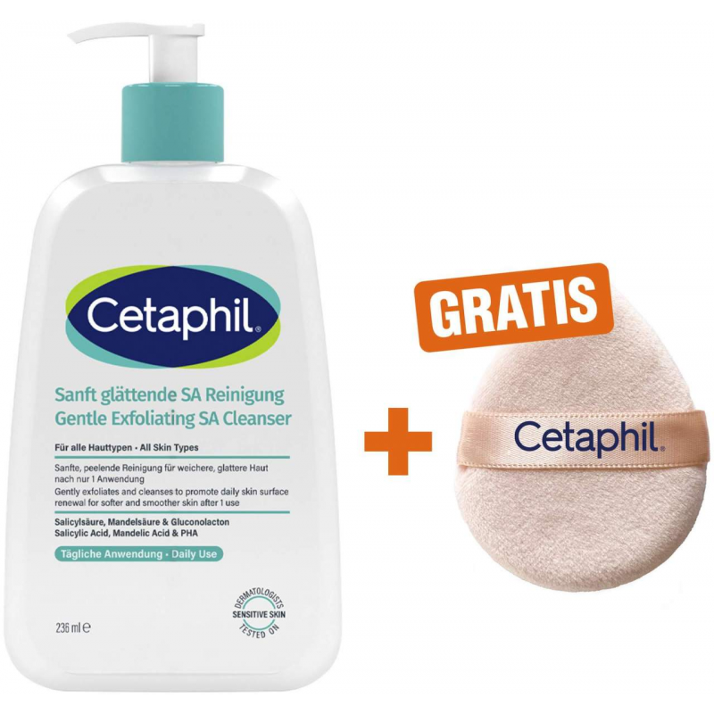 Cetaphil Sanft glättende SA Reinigung 236 ml + gratis Cetaphil Reinigungspad 1 Stück