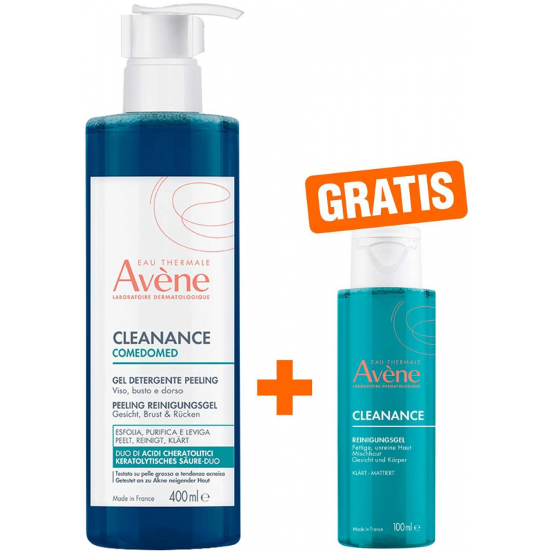 Avene Cleanance Comedomed Peeling Reinigungsgel 400 ml + gratis Avene Cleanance Reinigungsgel 100 ml