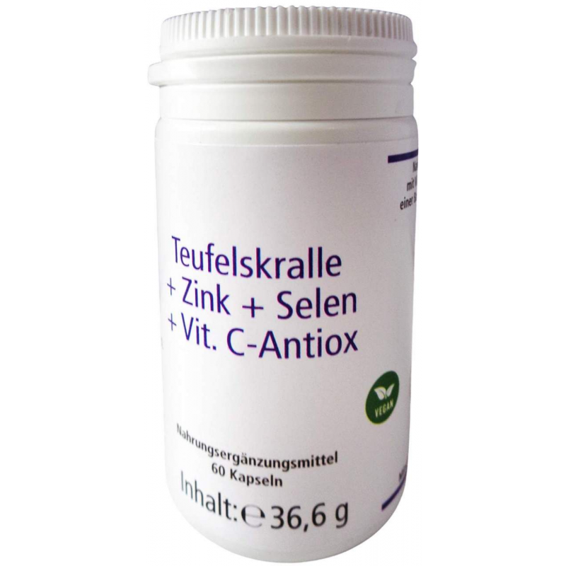 Teufelskralle+zink+selen+vit C-Antiox 60 Kapseln