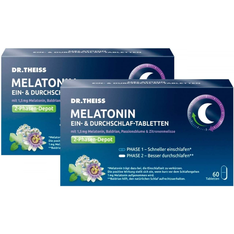 Dr.Theiss Melatonin Ein- & Durchschlaf Tabletten 2 x 60 Stück