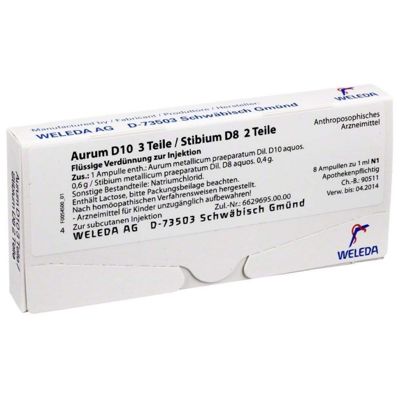 Weleda Aurum D10 - Stibium D8 8 X 1 ml Ampullen