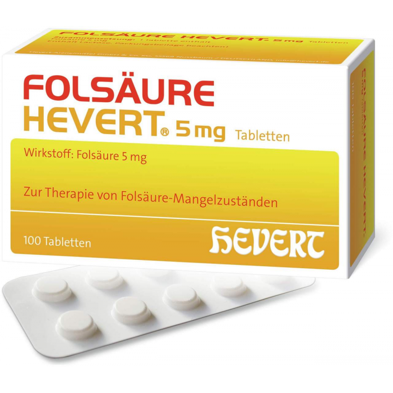Folsäure Hevert 5 mg Tabletten 100 Stück