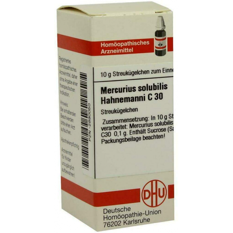 Dhu Mercurius Solubilis Hahnemanni C30 10 G Globuli