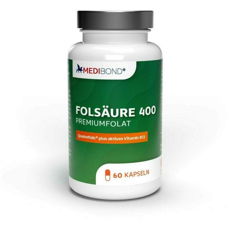 Folsäure 400 Premiumfolat Medibond 60 Kapseln