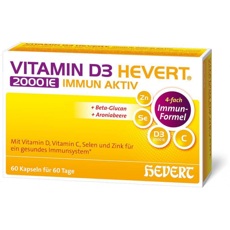 Vitamin D3 Hevert 2000 IE Immun Aktiv 60 Kapseln