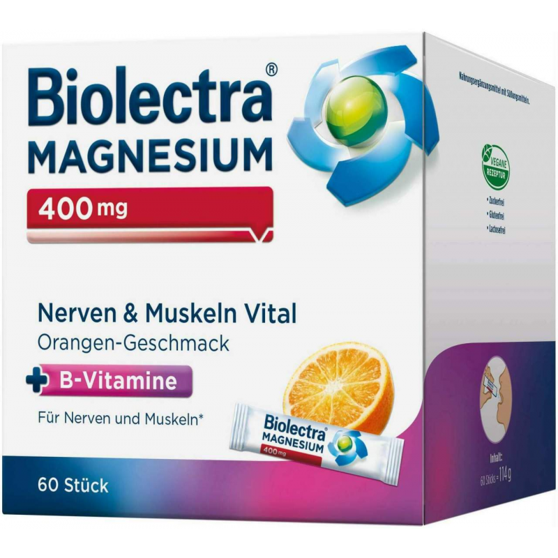 Biolectra Magnesium 400 mg Nerven & Muskeln Vital 60 Beutel
