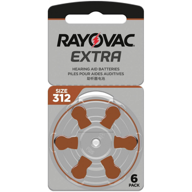 Rayovac Hörgerätebatterien 312 braun