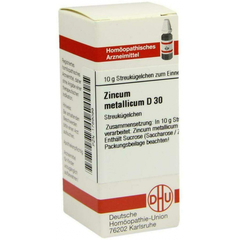 Dhu Zincum Metallicum D30 10 G Globuli