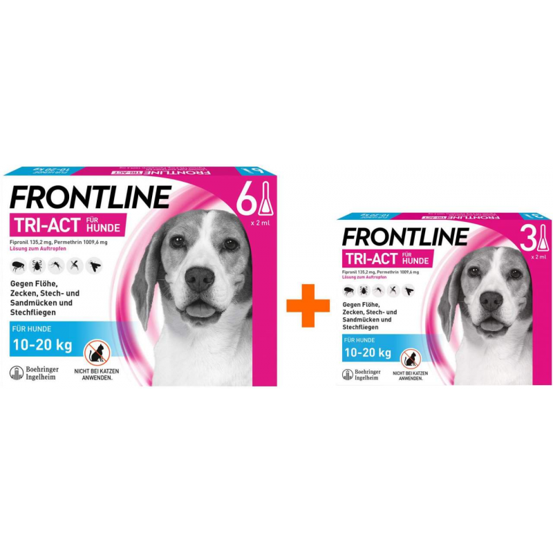 Frontline TRI-ACT Hund 10-20 kg 6 + 3 Pipetten