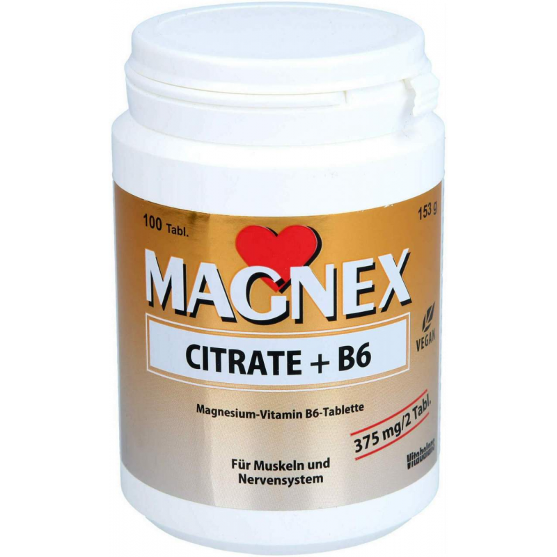 Magnex Citrate+b6 Vegan Laktosefrei Zuckerfrei Tabletten 100 Stück