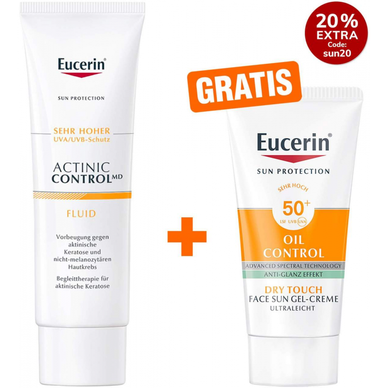 Eucerin Sun Actinic Control MD 80 ml Emulsion + gratis Sun Gel-Creme Oil Control 20 ml