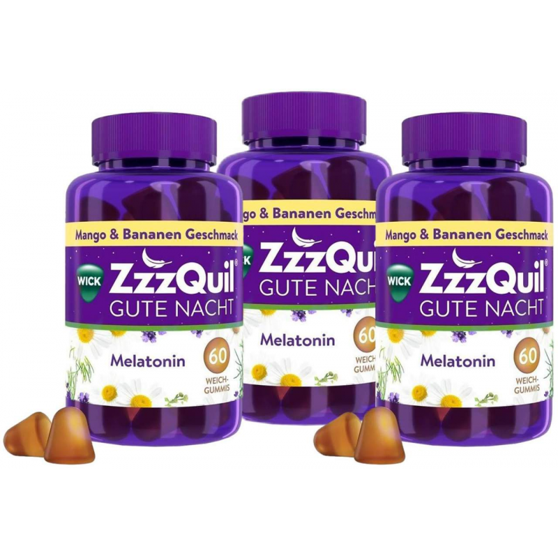 Wick ZzzQuil Gute Nacht Mango & Banane 3 x 60 Weichgummis