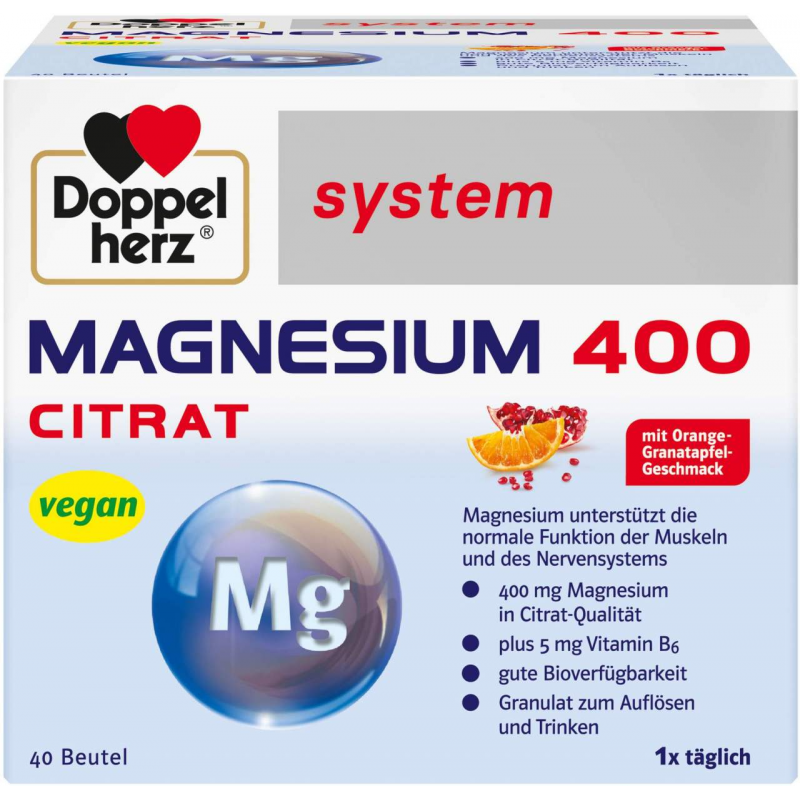 Doppelherz system Magnesium 400 Citrat Granulat 40 Beutel