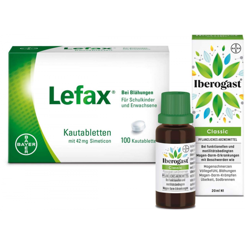 Lefax Kautabletten 100 Kautabletten + Iberogast Classic 20 ml