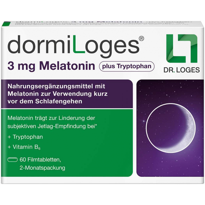 Dormiloges 3 mg Melatonin plus Tryptophan Tabletten 60 Stück