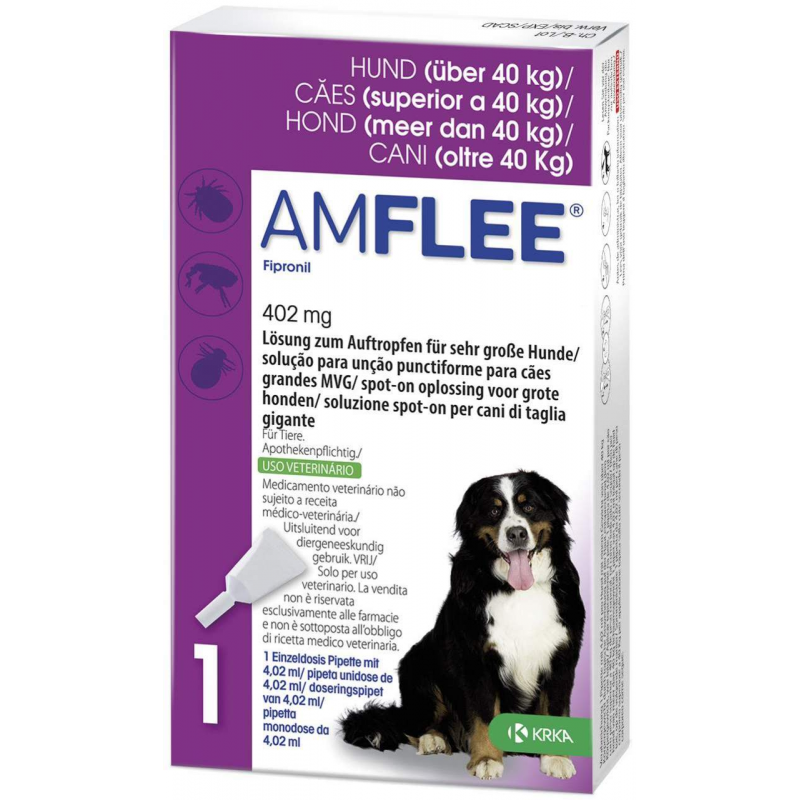 Amflee 402 mg Spot-On Lösung Für Sehr Große Hunde 40 - 60 KG 3...