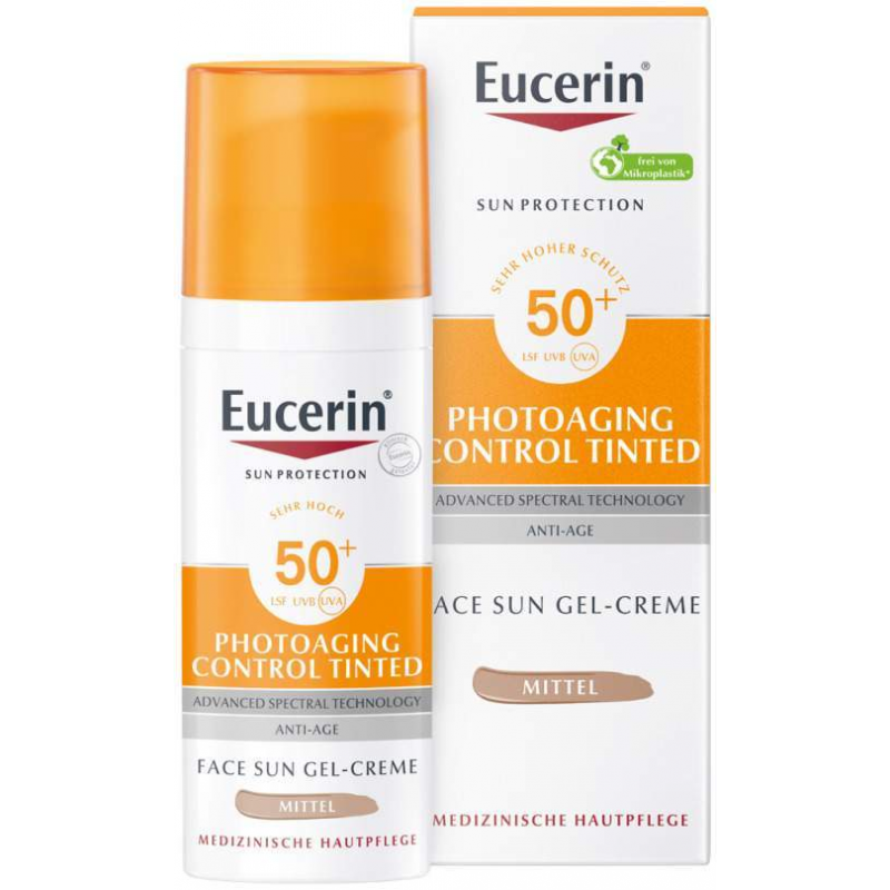 Eucerin Sun Photoaging Control Tinted Face Gel-Creme LSF 50+ Mittel 50 ml