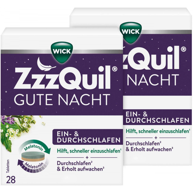 Wick ZzzQuil Gute Nacht Ein- und Durchschlafen 2 x 28 Tabletten