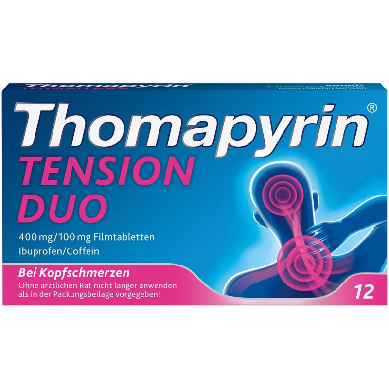 Thomapyrin Tension Duo 400 mg Ibuprofen und 100 mg Coffein 12 Tabletten