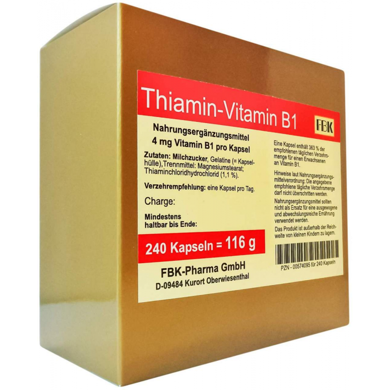 Thiamin Kapseln Vitamin B1 240 Kapseln
