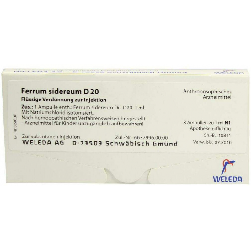 Weleda Ferrum Sidereum D20 8 X 1 ml Ampullen