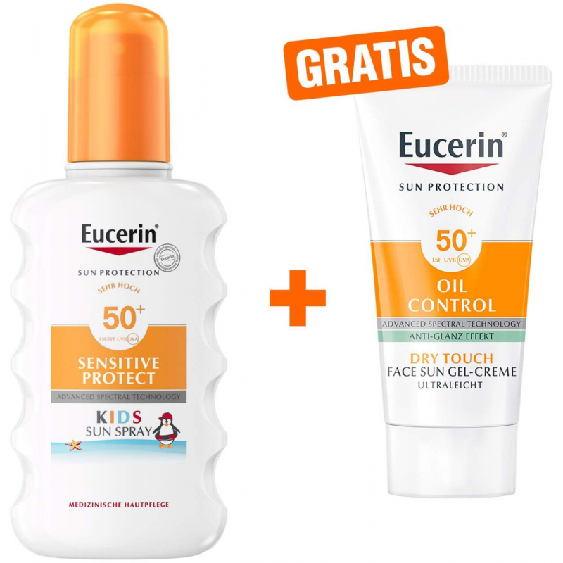 Eucerin Sensitive Protect Kids Sun Spray LSF 50+ + gratis Sun Gel-Creme Oil Control 20 ml