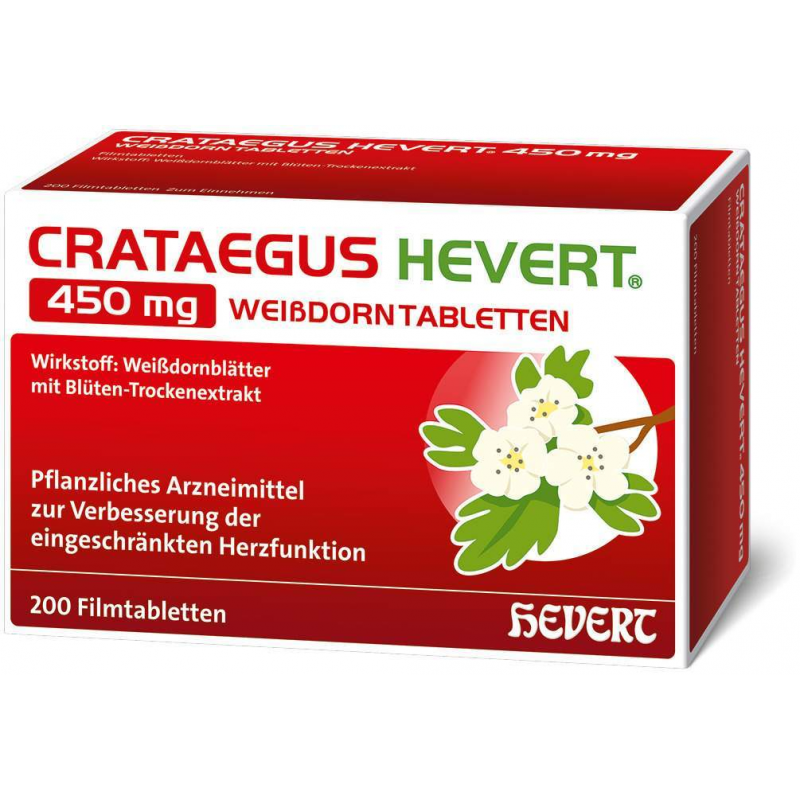 Crataegus Hevert 450 mg 200 Weißdorntabletten