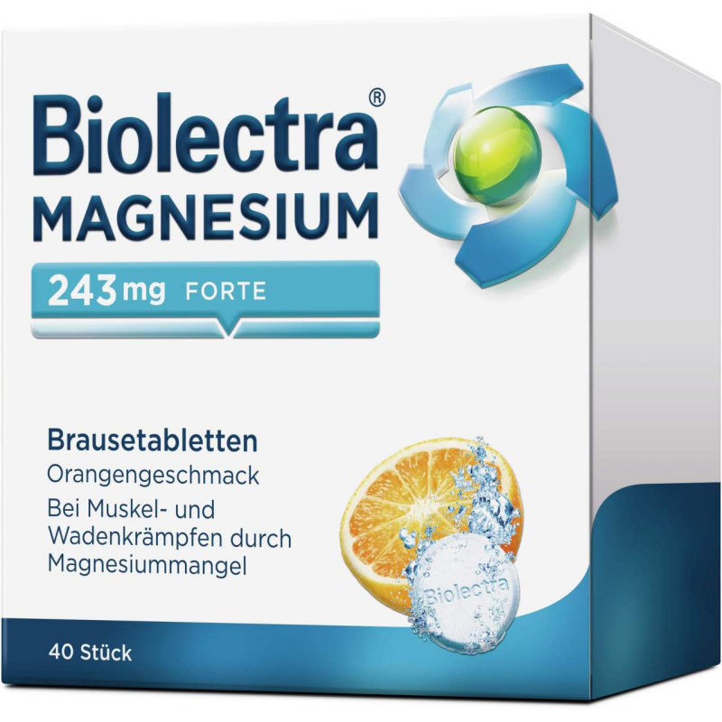 Biolectra Magnesium 243 mg forte Orangengeschmack 40 Brausetabletten