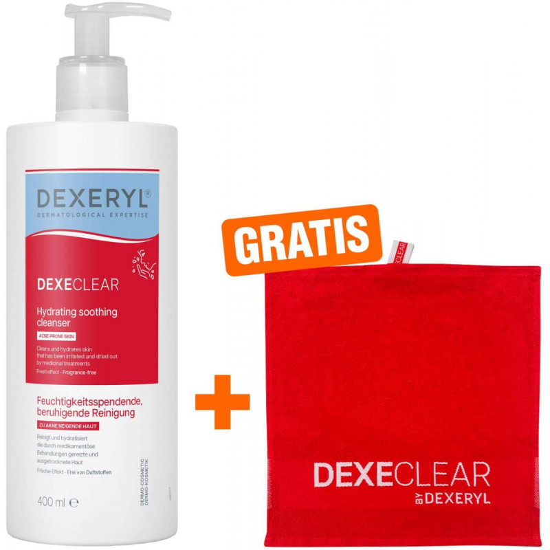 Dexeryl Dexeclear feuchtigkeitsspendende Reinigung 400 ml + gratis Handtuch 1 Stück