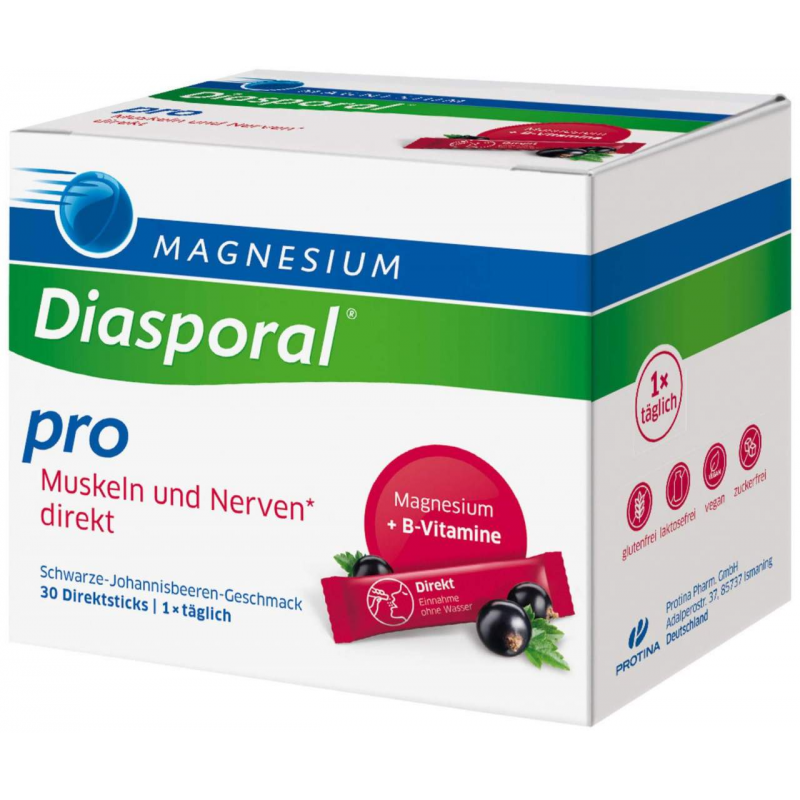 Magnesium Diasporal Pro Muskeln und Nerven direkt Direktgranulat 30 Sticks