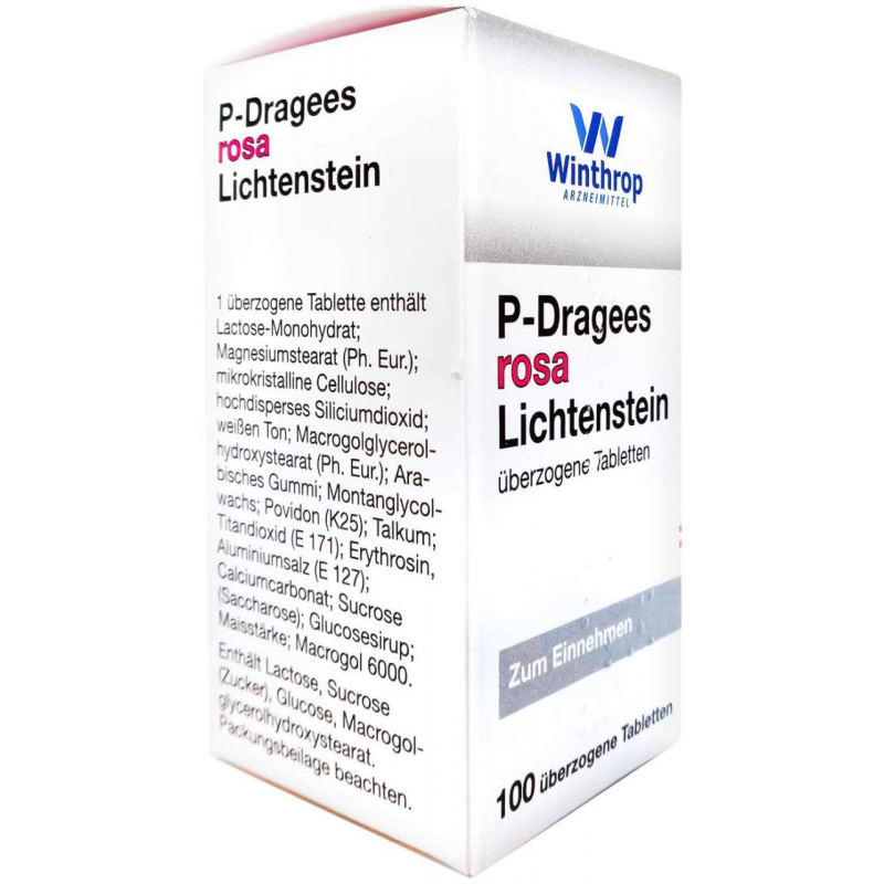 P Dragees Rosa Lichtenstein 100 Stück